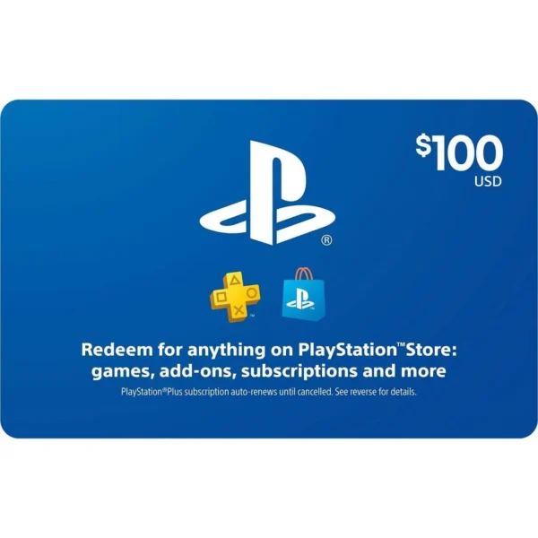 PlayStation Gift Card $100 (US) - PSN Wallet Credit for Game Downloads and DLC